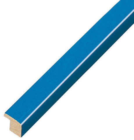 Moulding finger-jointed pine, width 14mm - glossy light bleu