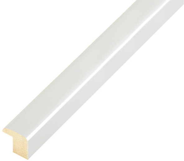 Moulding finger-jointed pine, width 14mm - glossy, white - 329BIANCO
