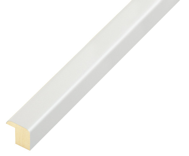 Moulding finger-jointed pine, width 14mm - matt white