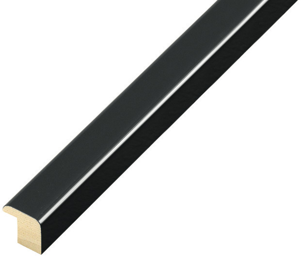 Moulding finger-jointed pine, width 14mm - glossy, black - 329NERO