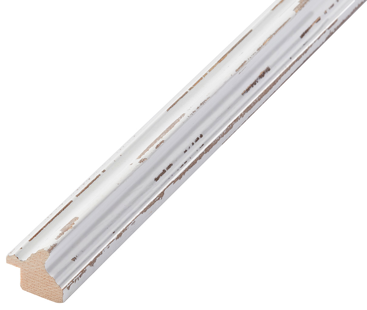 Moulding finger-jointed fir Width 24mm - White, shabby - 341BIANCO