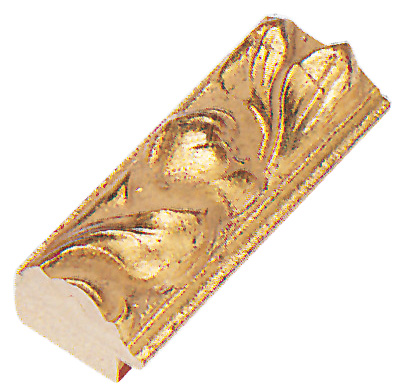 Moulding ayous 29mm - gold, embossed floral decorations - 342ORO