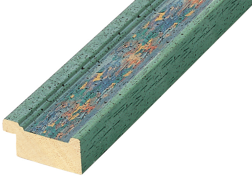 Moulding ayous 35mm - distressed stained green - 348VERDE