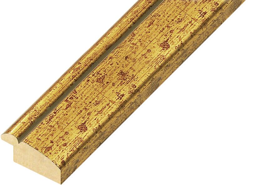 Moulding fingerjointed pine 30mm - gold with gold edge - 353ORO