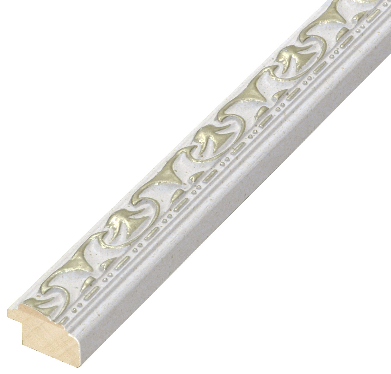 Moulding ayous white with silver decorations - 355BIANCOARG