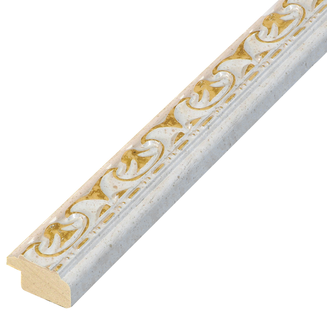 Moulding ayous white with golden decorations