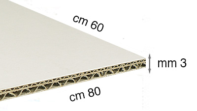 Corrugated white cardboard - 60x80 cm