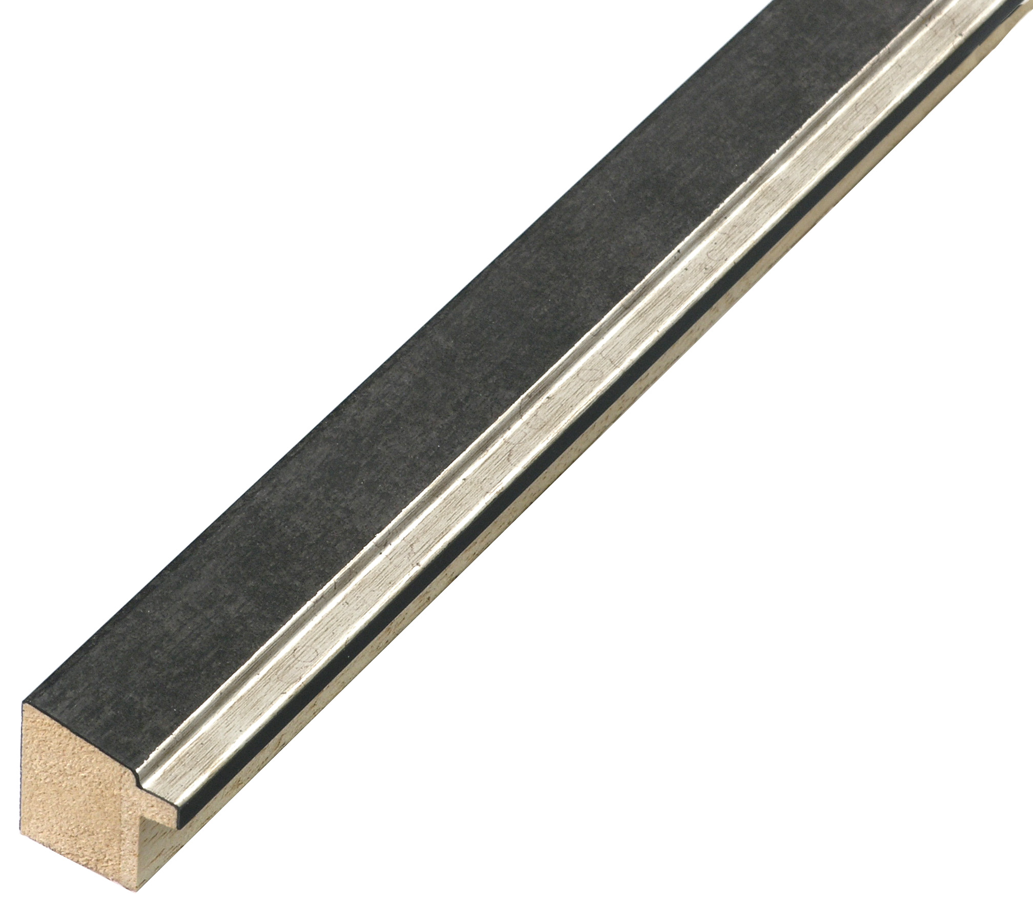 Moulding finger-jointed pine - width 22mm height 22 - black, silver ed - 361NERO