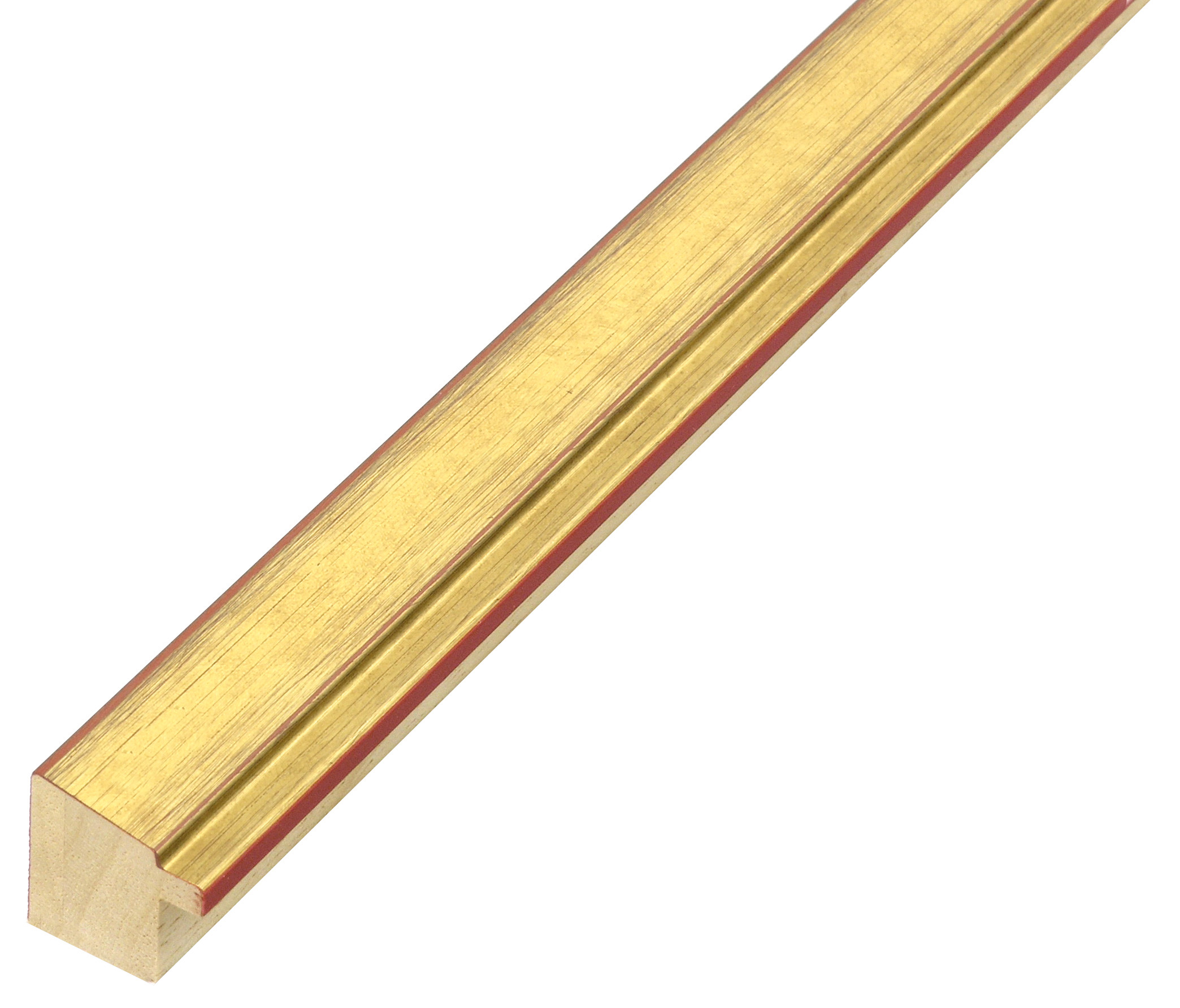 Moulding finger-jointed pine - width 22mm height 22 - gold finish - 361ORO