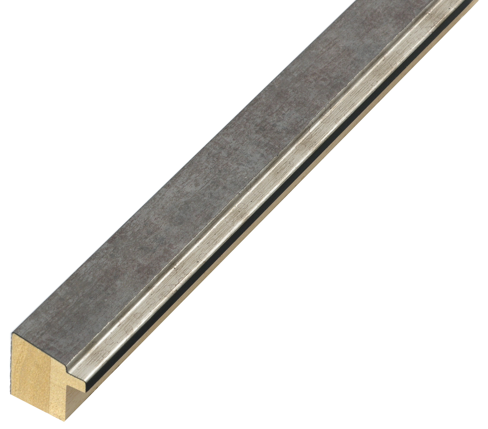 Moulding finger-jointed pine - width 22mm height 22 - pewter, silver e - 361PELTRO