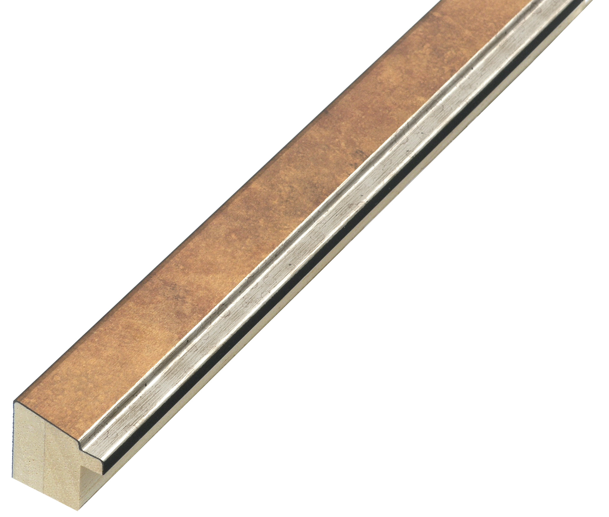 Moulding finger-jointed pine - width 22mm height 22 - copper, silver e