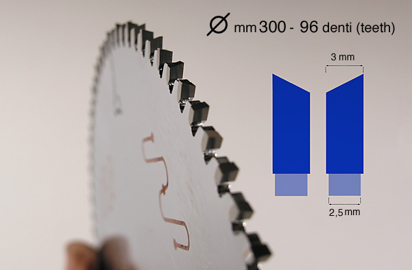 Saw blades in tungstene, diametre 300 mm/96 teeth