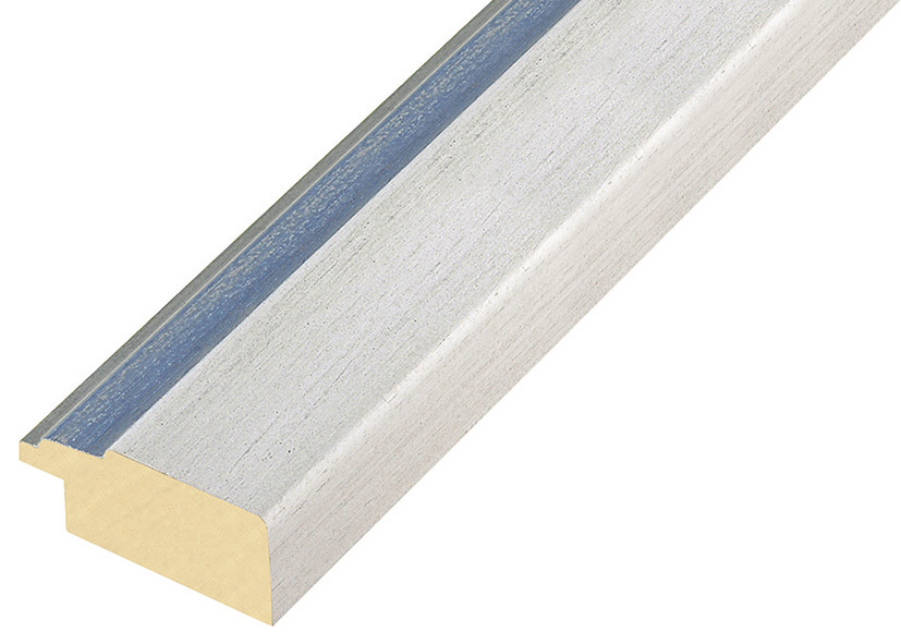 Moulding ayous 39mm width - cream with blue edge - 372BLU
