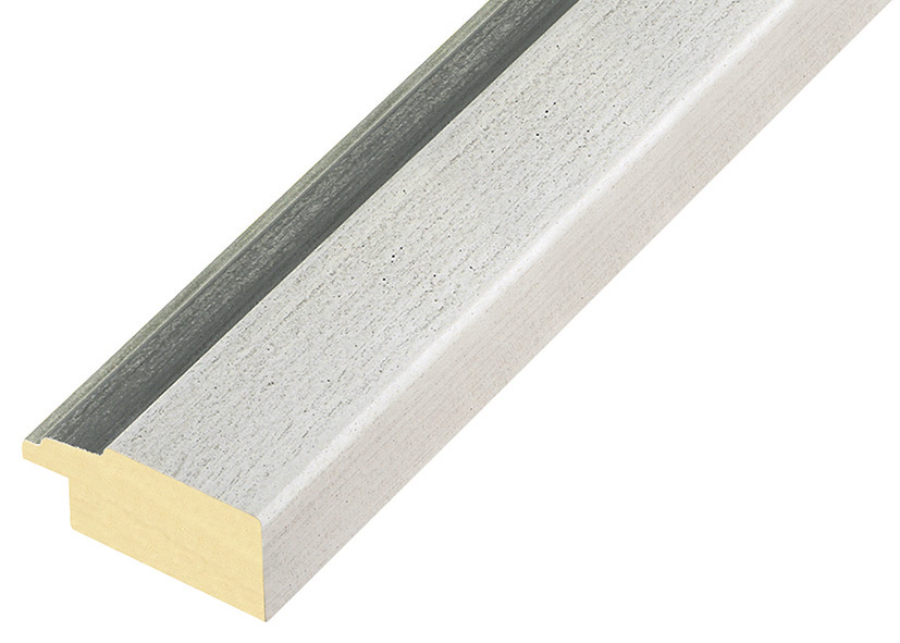 Moulding ayous 39mm width - cream with grey edge - 372GRIGIO