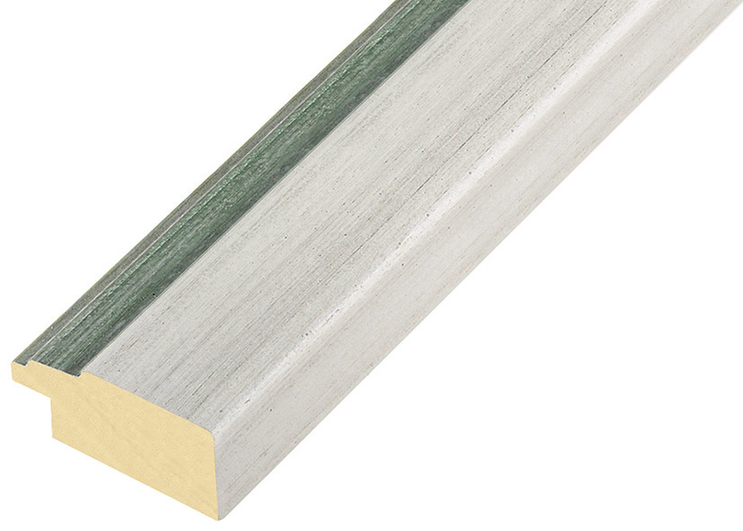 Moulding ayous 39mm width - cream with green edge - 372VERDE