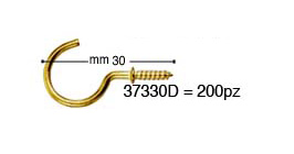Screw rings, brass plated, mm 30, open - Pack 200 pcs