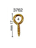 Screw rings, brass plated, mm 17, closed - Pack 500