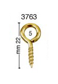 Screw rings, brass plated, mm 22, closed - Pack 500