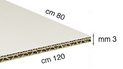 Corrugated white cardboard - 80x120 cm