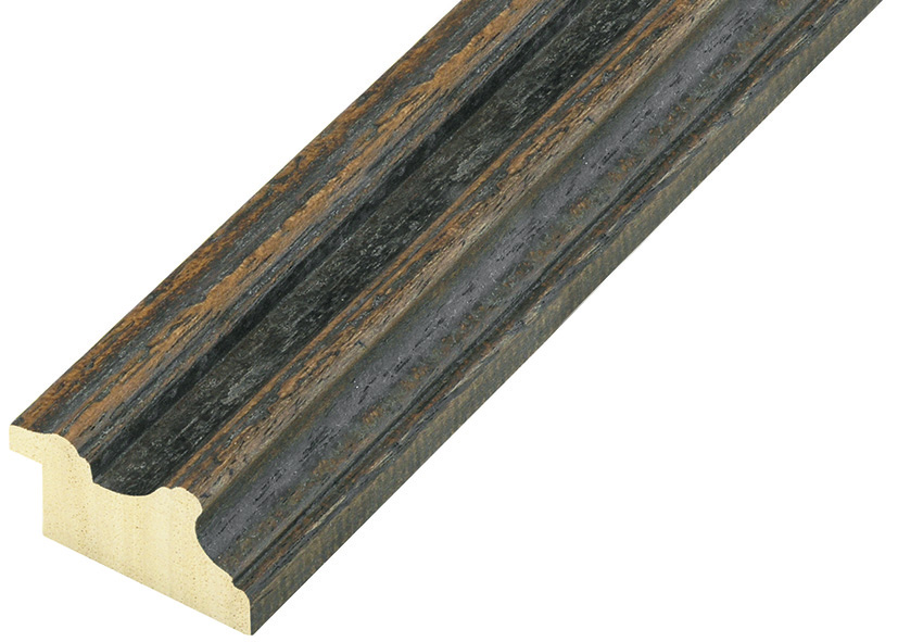 Moulding ayous, 37mm, aged finish - black