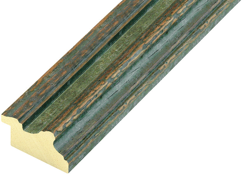 Moulding ayous, 37mm, aged finish - olive