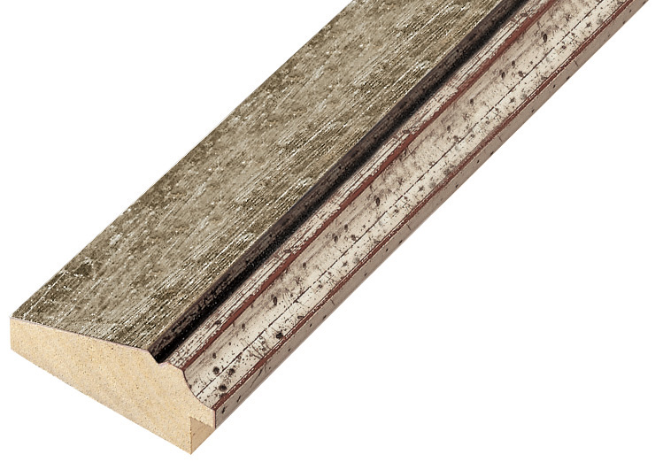 Moulding finger-jointed pine width 57mm - Gray with gold sight edge - 395GRIGIO