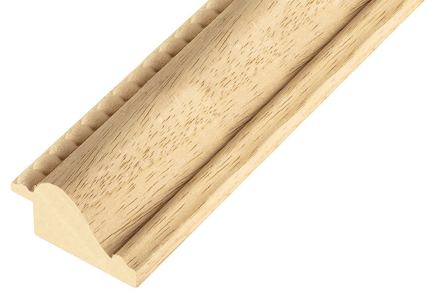 Moulding ayous, width 49 mm, embossed bare timber