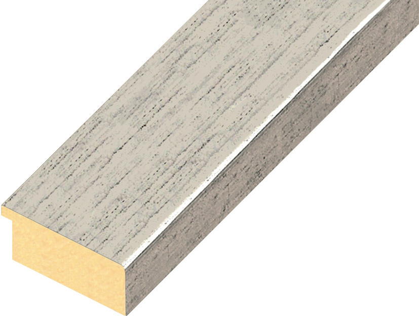 Moulding ayous, width 40mm, height 16 - Distressed silver