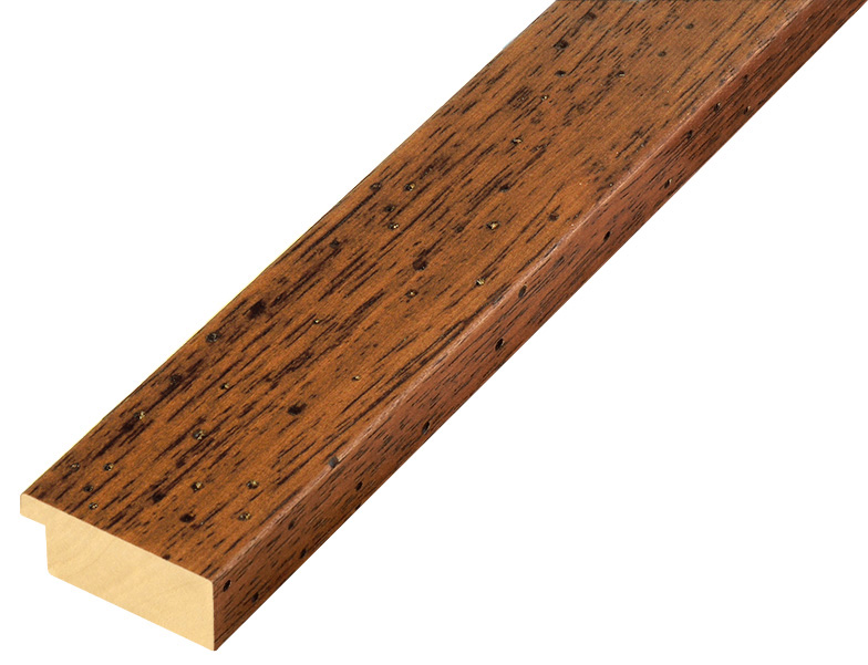 Moulding ayous, width 40mm, height 16 - Wormhole effect walnut - 40NOCEANT