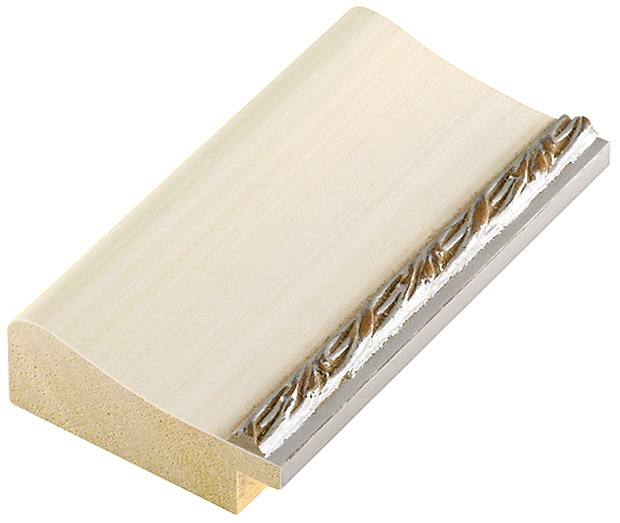 Liner lamellar pine 40mm - cream with silver decoration