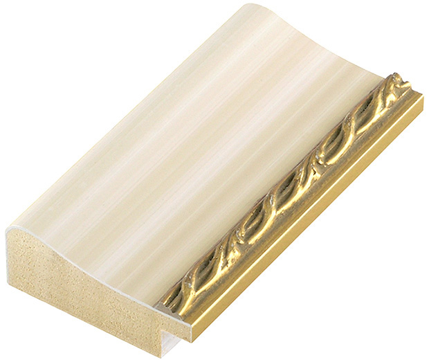 Liner lamellar pine 40mm - cream with gold decoration - 40PRO