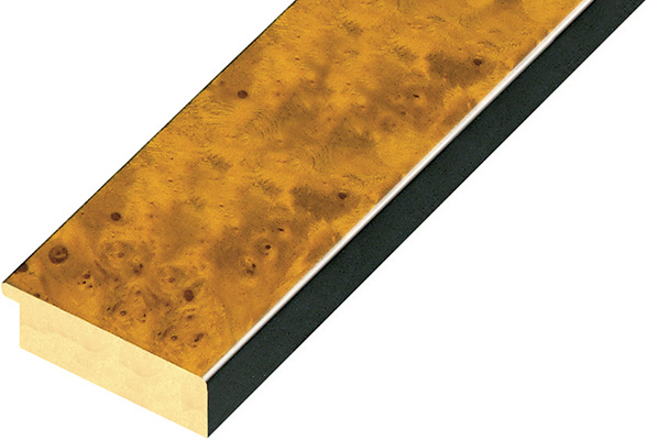 Moulding burl veneer Width 40mm - honey, glossy - 40RML