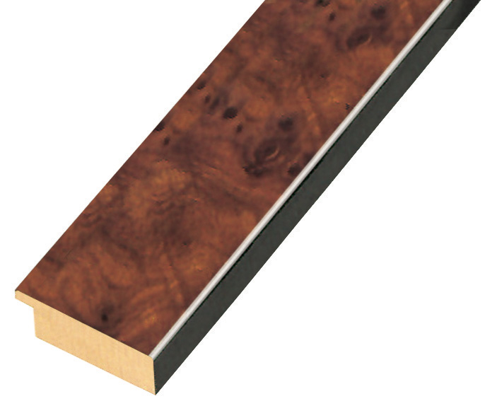 Moulding burl veneer Width 40mm - walnut, glossy - 40ROL