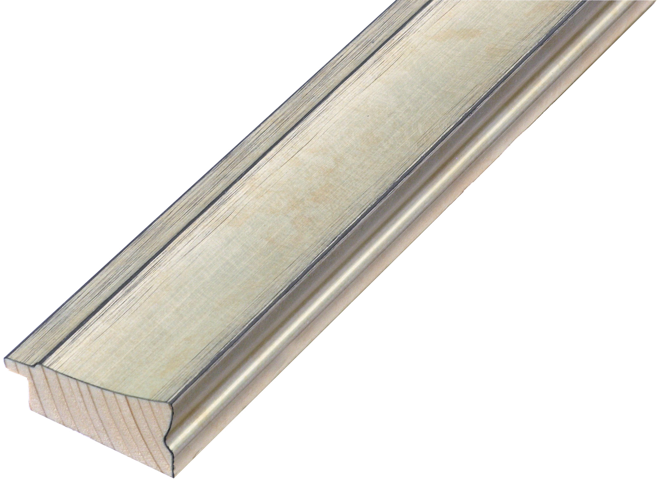 Moulding finger-jointed pine, width 43mm height 22 - silver