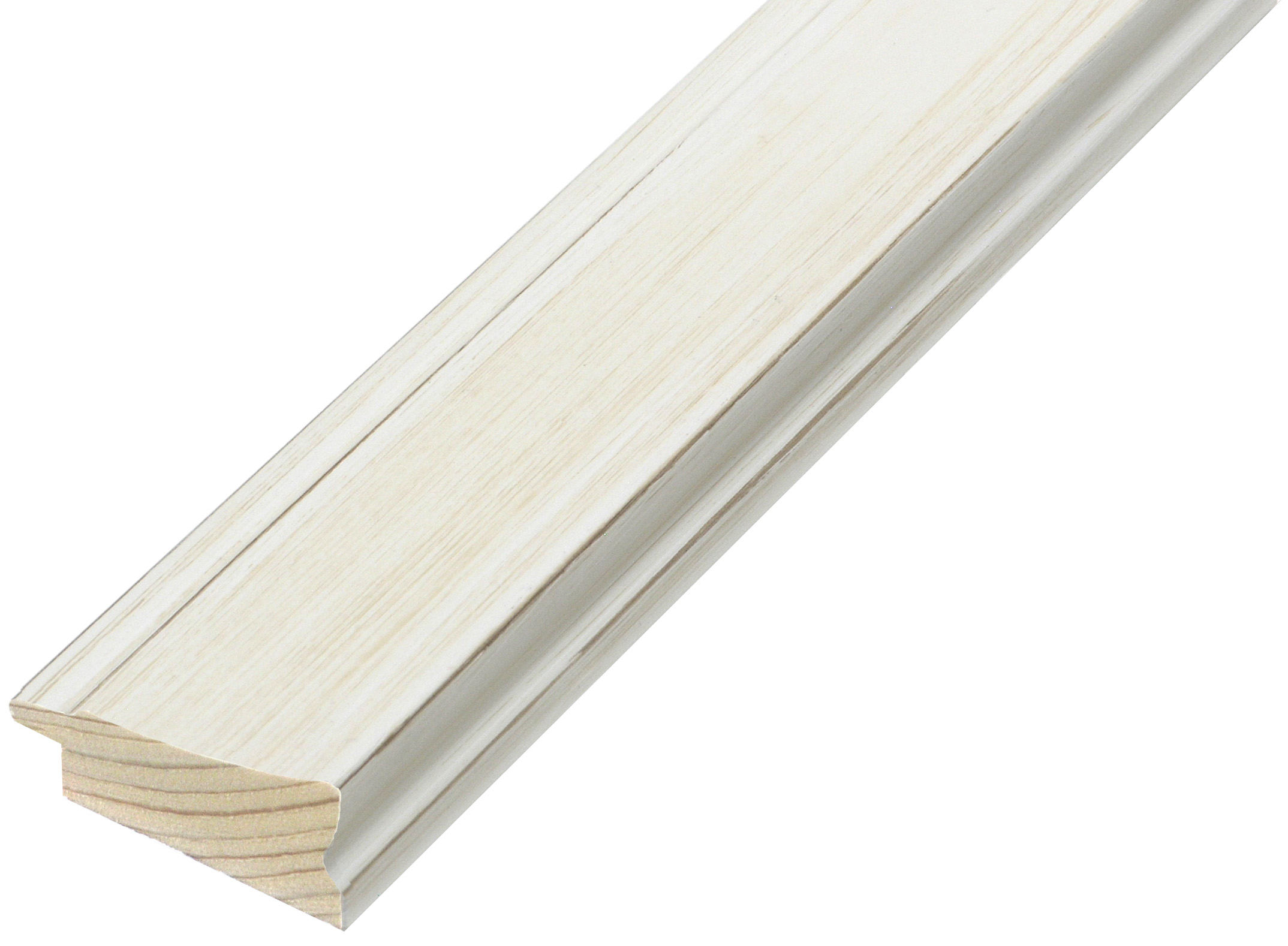 Moulding finger-jointed pine - Width 43mm - Cream finish