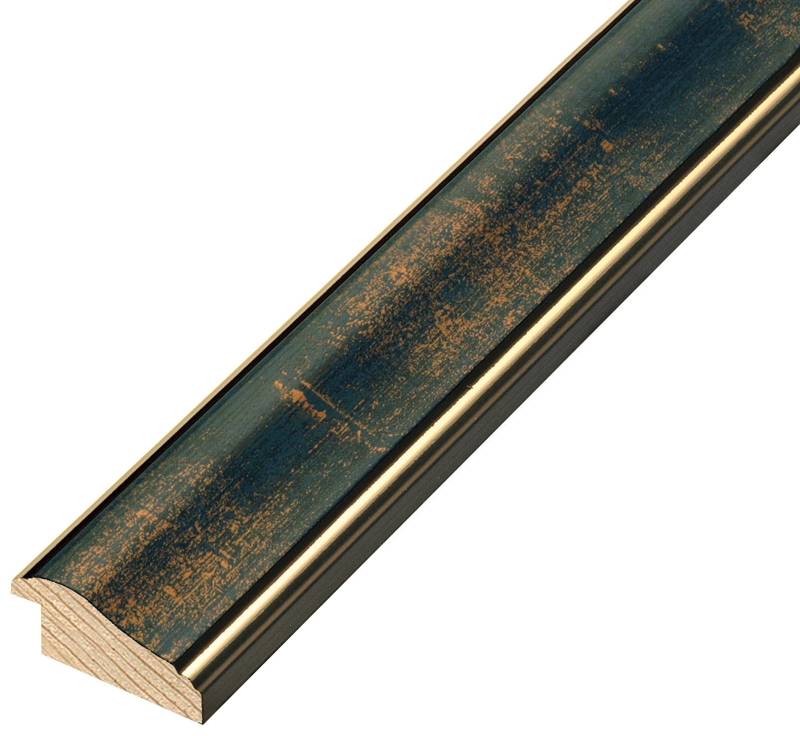 Moulding finger-jointed pine - Width 40mm Height 19 - Blue - 428BLU