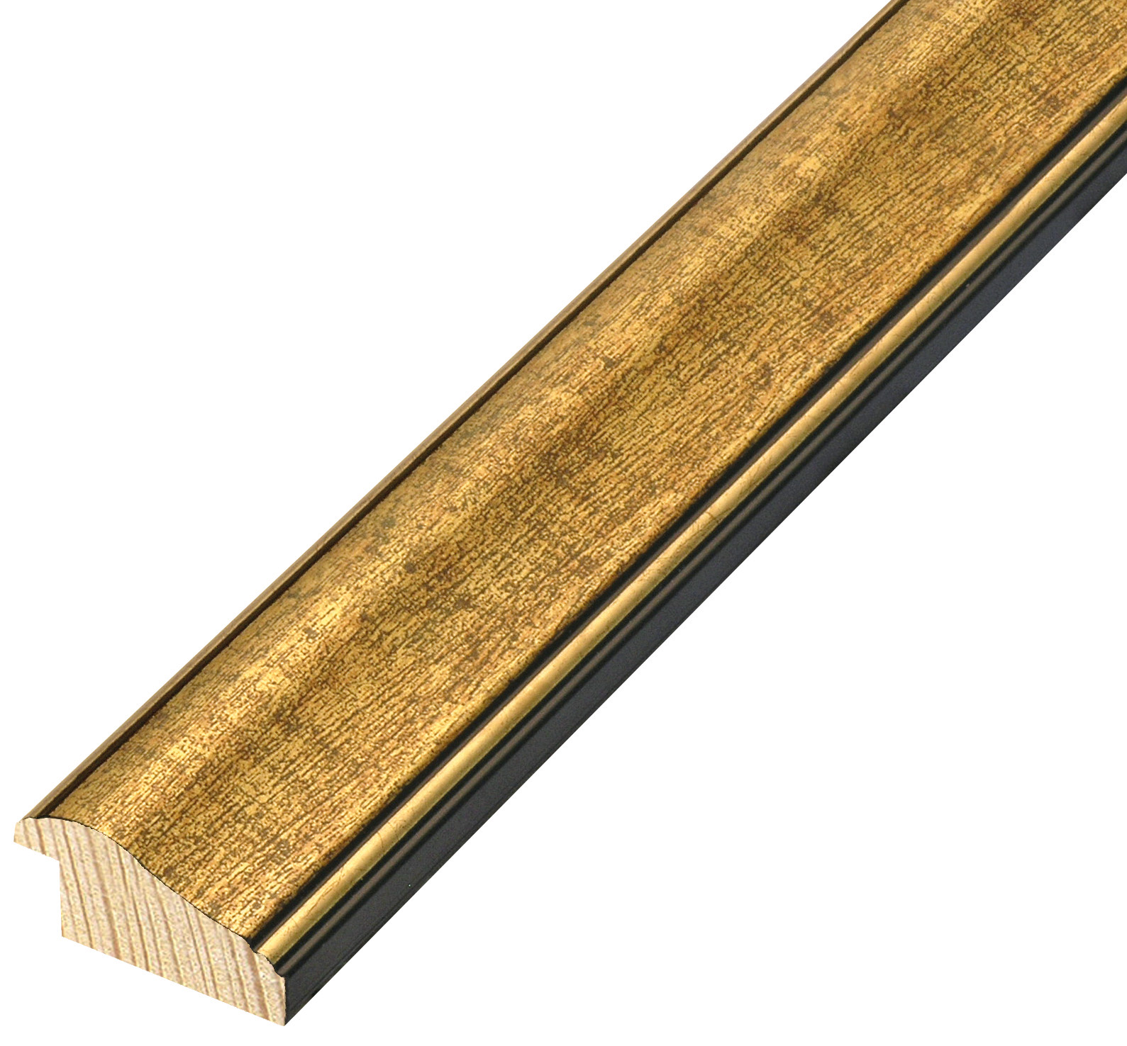 Moulding finger-jointed pine - Width 40mm Height 19 - Dark gold
