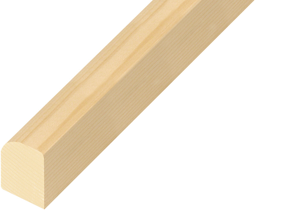 Moulding ayous, width 28mm, height 42mm, bare timber