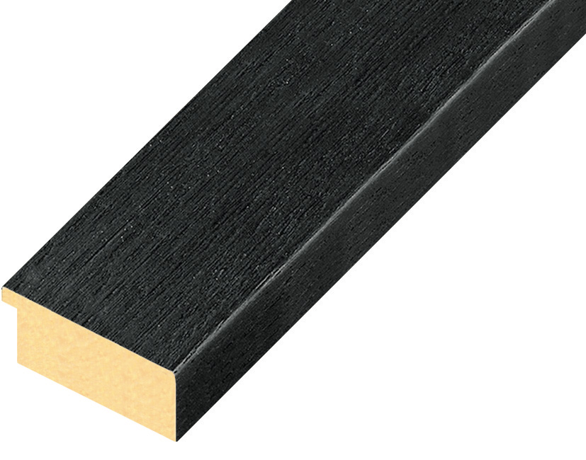 Moulding ayous, width 40mm height 16 - black, open grain