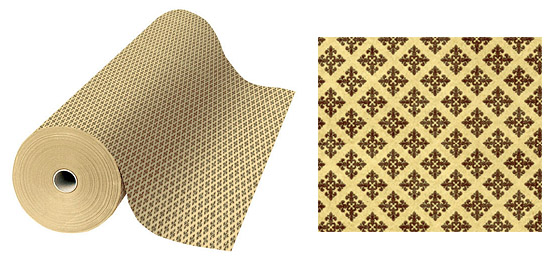 Varese paper, 40 cm, yellow with square brown motif - 8Kg