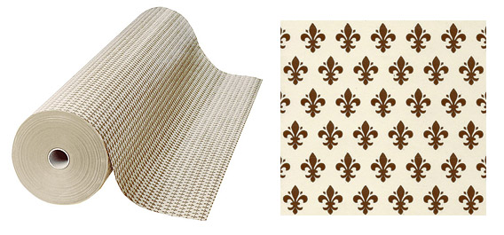 Varese paper, 100 cm, ivory with brown lilies - 25Kg