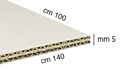 Corrugated white cardboard - 100x140 cm