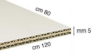 Corrugated white cardboard - 80x120 cm