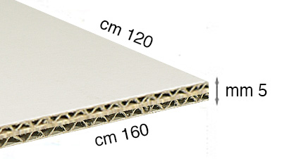 Corrugated white cardboard - 120x160 cm