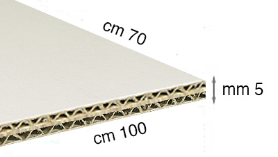 Corrugated white cardboard - 70x100 cm