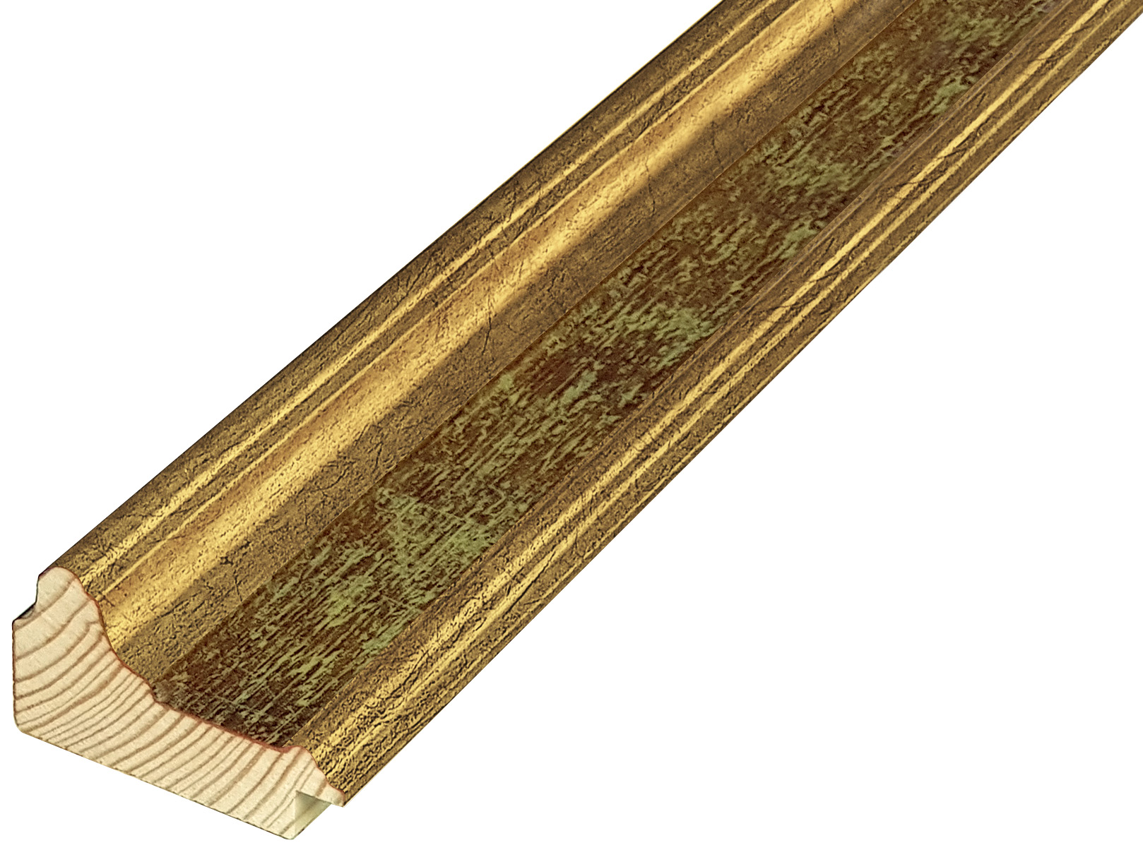 Moulding fingerjointed pine, widht 57mm, height 33mm - Gold - 436ORO