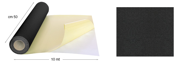 Velvet paper, self-adhesive - mt 10x50 cm rolls, 19 Black