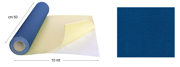 Velvet paper, self-adhesive - mt 10x50 cm rolls, 22 Blue