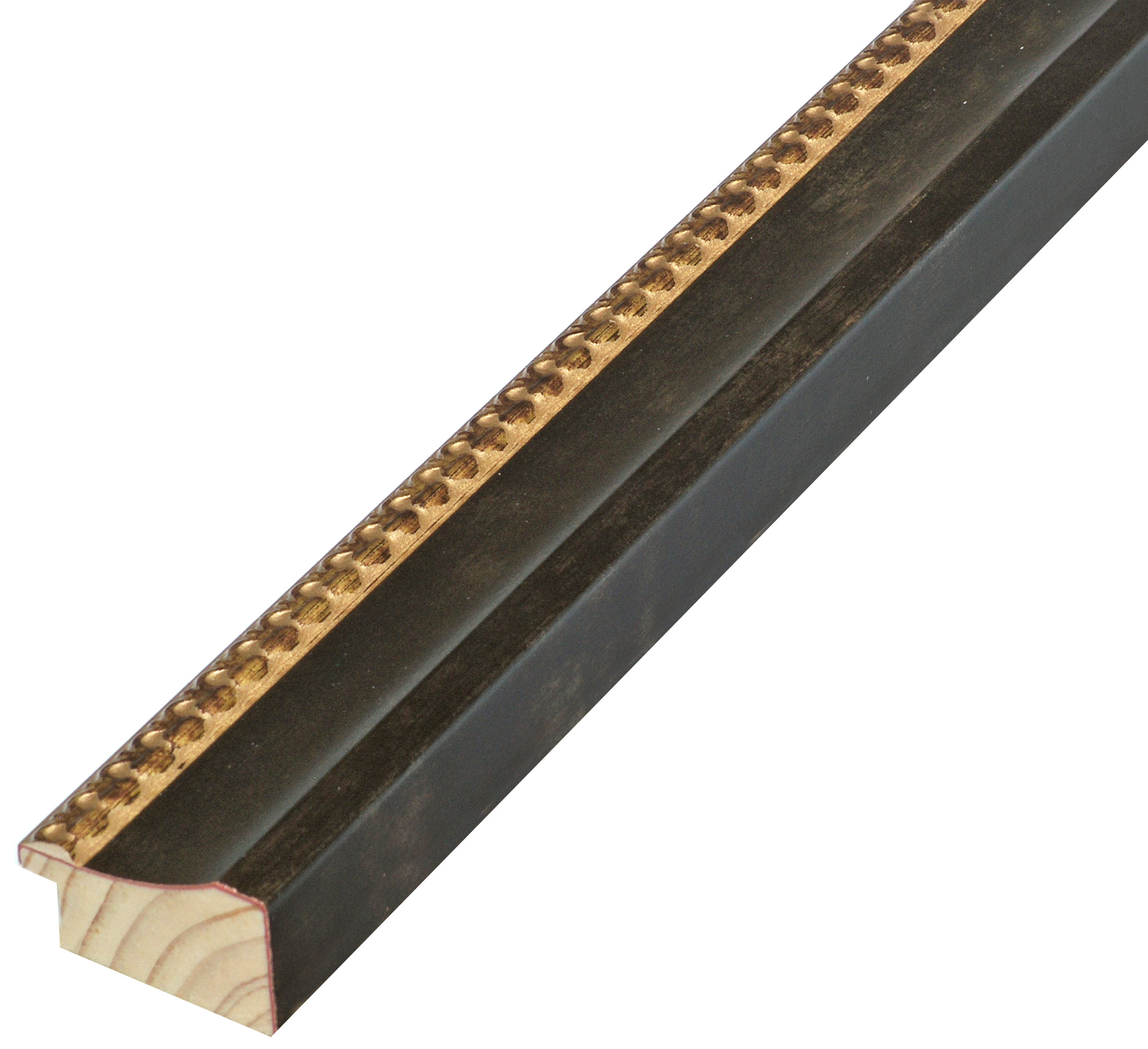 Moulding finger-jointed pine, width 35mm height 20 - brown - 451BRUNO