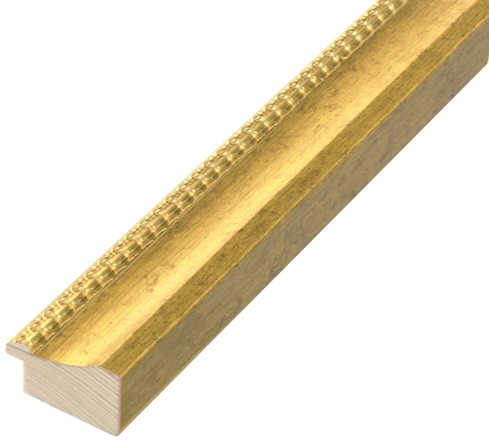 Moulding finger-jointed pine, width 35mm height 20 - gold - 451ORO